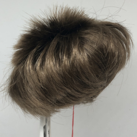 Glorex poppen pruik kunsthaar omtrek 28 à 29 cm, licht bruin.