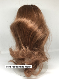 Prandell  poppen pruik kunsthaar omtrek 25 tot 32 cm, licht  roodbruin / kastanjebruin.