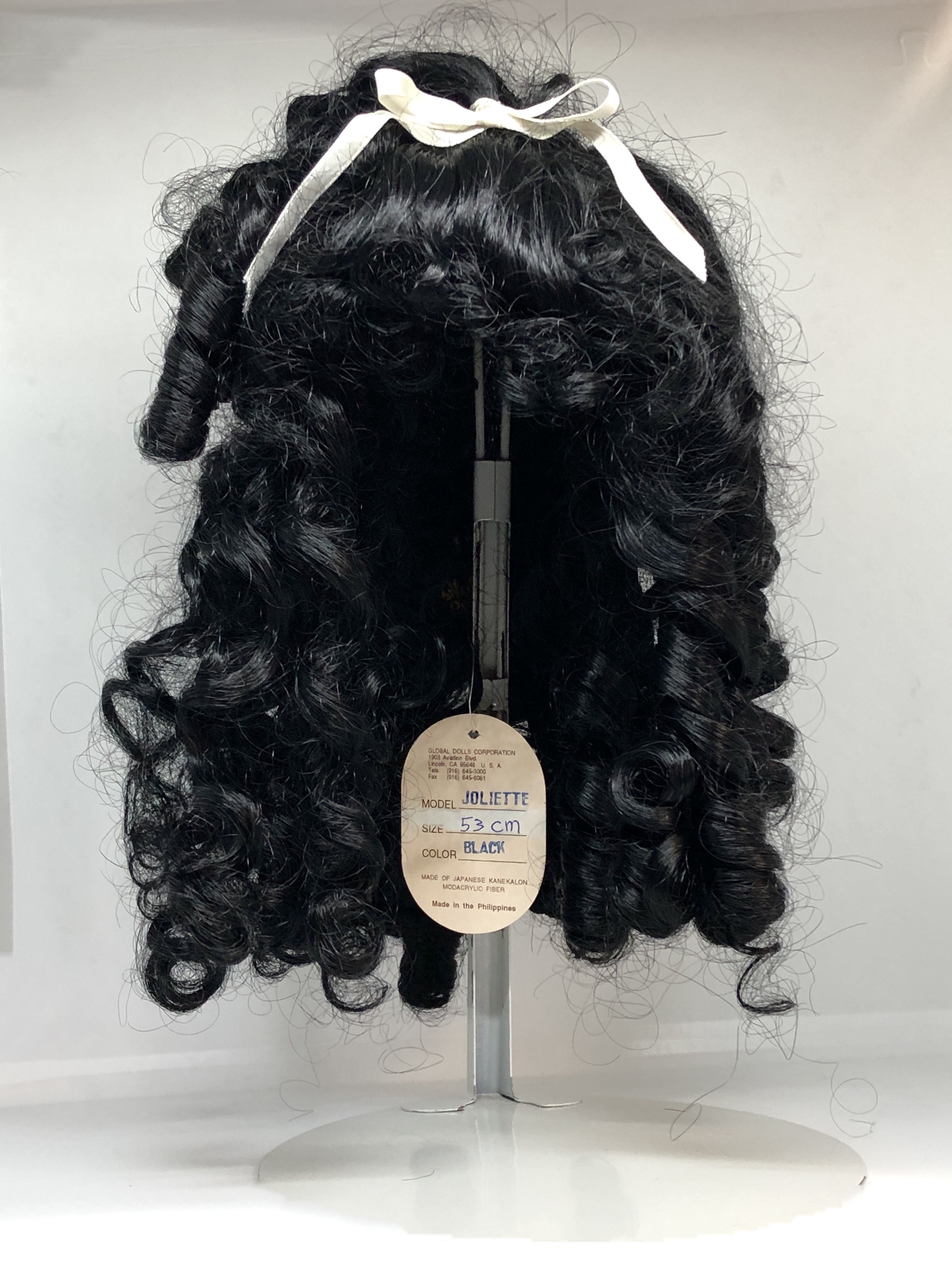 Global Dolls Corporation poppen pruik kunsthaar omtrek 53 cm, zwart.
