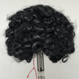 Glorex poppen pruik kunsthaar omtrek 25 tot 27 cm, zwart.