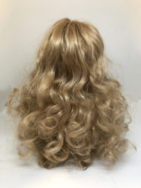 Poppen pruik kunsthaar omtrek 24 tot 36 cm, blond.