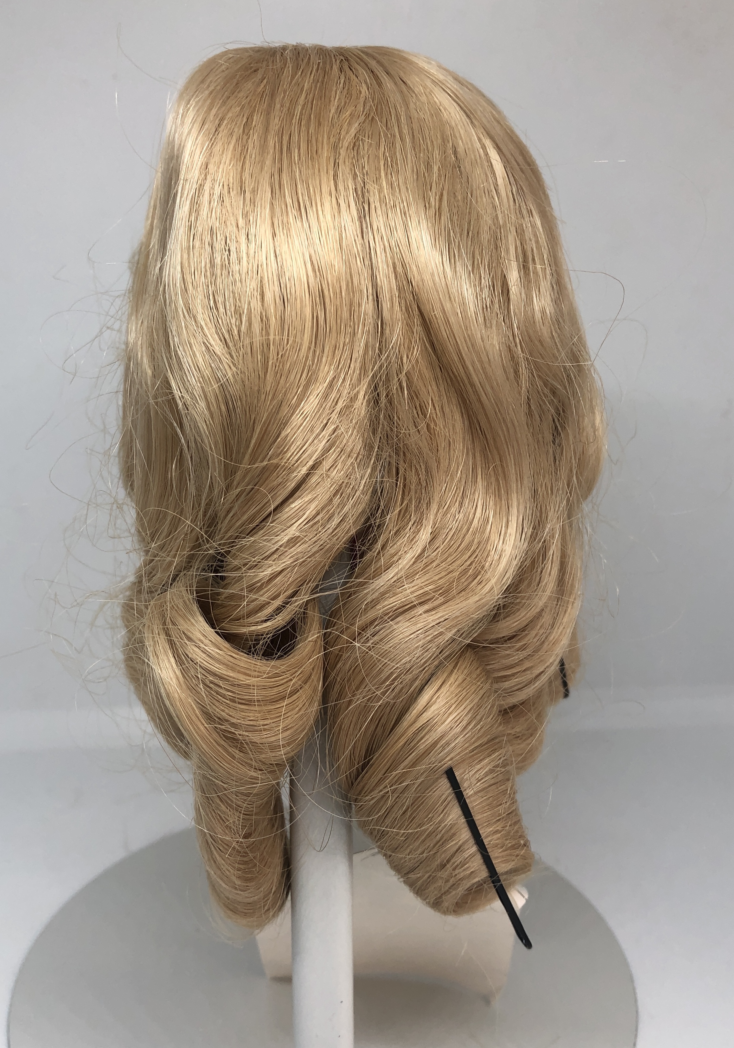 Wanke poppen pruik echt mensenhaar omtrek 30  cm, blond
