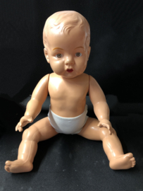 Vintage Wildebras polyethyleen plastic pop 57 cm voor verzameling.