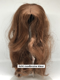 Prandell  poppen pruik kunsthaar omtrek 25 tot 32 cm, licht  roodbruin / kastanjebruin.