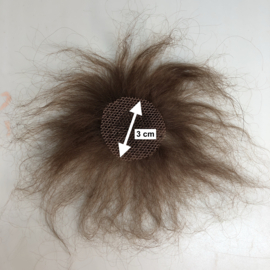 Mohair bruin babyhaar tressenkapje op gaas voor reborn babypop