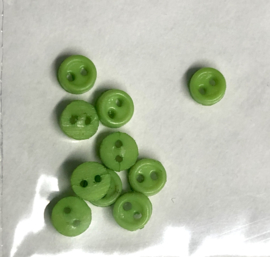 mini grasgroene poppenknoopjes plastic 3 mm doorsnede