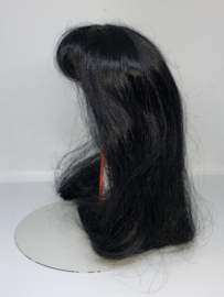 Glorex poppen pruik kunsthaar omtrek 28 à 29  cm, zwart.