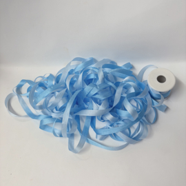 Lint 7 mm 100 % echte meerkleurige zijde, babyblauw en hemelblauw tinten per 2 meter.