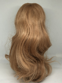Poppen pruik echt mensenhaar omtrek 32 - 34  cm, warm middenblond.