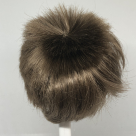 Glorex poppen pruik kunsthaar omtrek 28 à 29 cm, licht bruin.