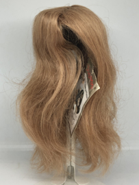 Glorex poppen pruik echt mensenhaar omtrek 28 - 29  cm, warm midden blond .