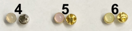 Mini gekleurde bolle poppenknoopjes cabochon  in metaal 4 mm doorsnede in 19 kleuren