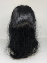 Glorex poppen pruik kunsthaar omtrek 28 à 29  cm, zwart.