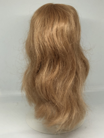 Glorex poppen pruik echt mensenhaar omtrek 28 - 29  cm, warm midden blond .