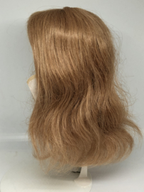 Glorex poppen pruik echt mensenhaar omtrek 28 - 29  cm, warm midden blond .