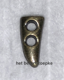 10 mini houtje touwtje tandvormige metalen poppenknoopjes 6 x 3 mm