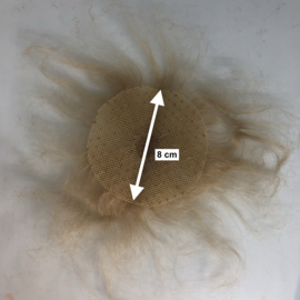 Mohair blond babyhaar tressenkapje op gaas voor reborn babypop