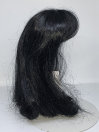 Glorex poppen pruik kunsthaar omtrek 28 à 29  cm, zwart.