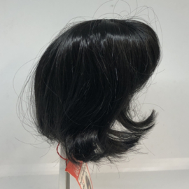 Glorex  poppen pruik kunsthaar omtrek 28 tot 29 cm, zwart.