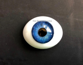 Glasogen  - glazen ogen - paperweight poppenogen ovaal blauw.