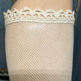 Poppensokjes sokken kousen kuitomtrek 19 cm voor antieke pop 100% katoen, dunne fijne structuur.