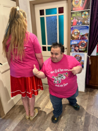 T-shirt Mel en Den - ROZE - Maat L