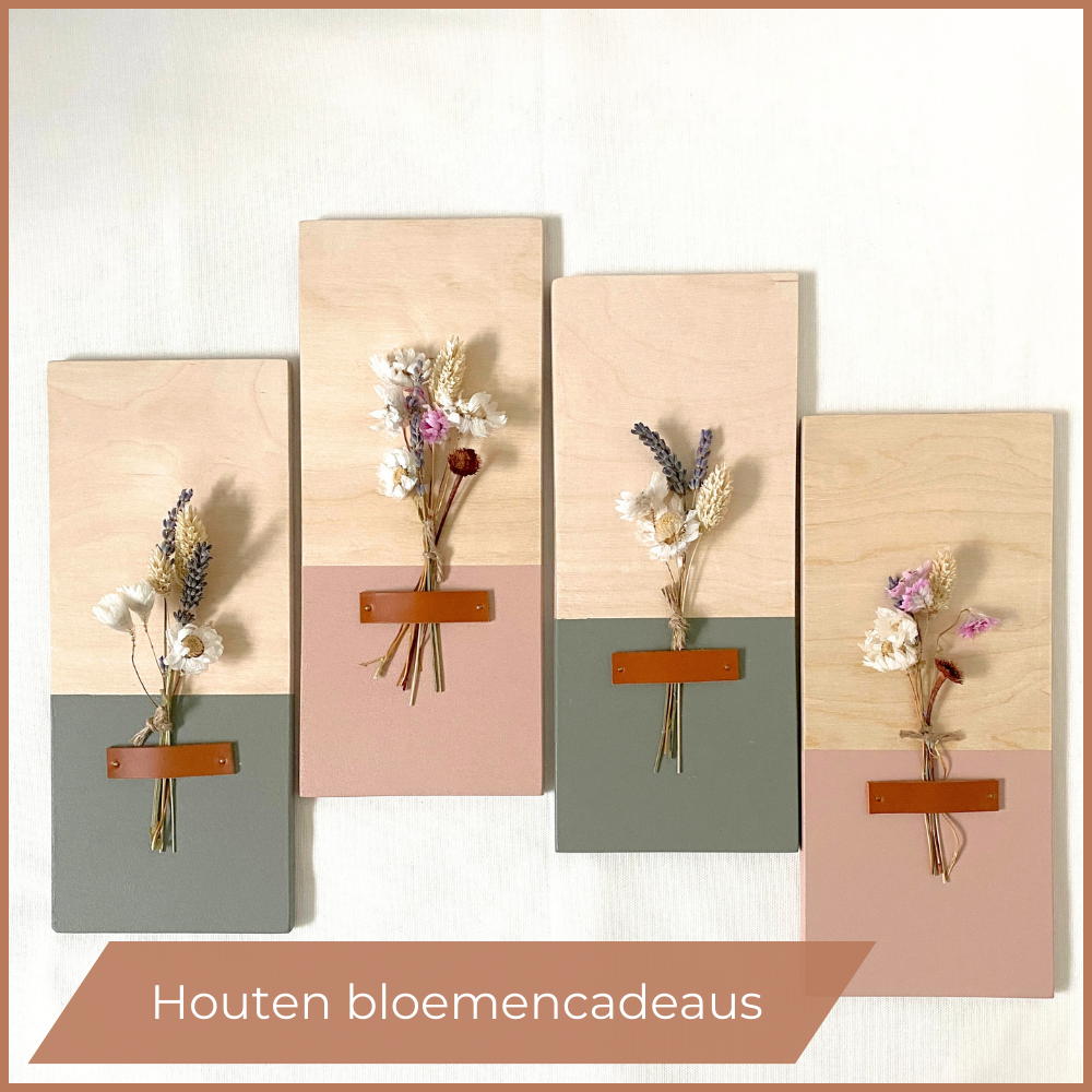 Houten bloemencadeaus