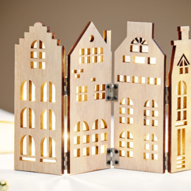 Houten grachtenpandjes