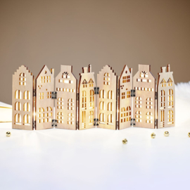 Houten grachtenpandjes