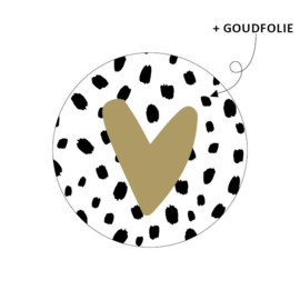 Set stickers | Dots met gouden hartje