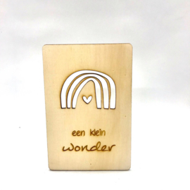 Houten kaartje Een klein wonder