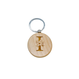 Houten sleutelhanger met letter