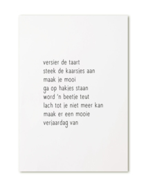 Zoedt Kaart -  Gedicht verjaardag