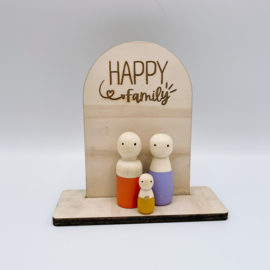 Houten plankje - Happy family
