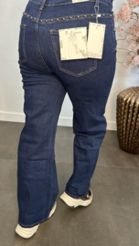 B.S. WIDE leg stretch jeans met studs