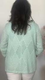 Opengewerkte blazer Mint
