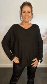 Trui Mandy met ruche Zwart