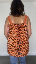 Hemd met kant black panter oranje
