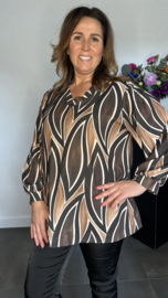 Blouse flames bruin
