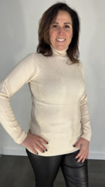 Gebreide coltrui met kabel ecru SALE