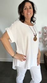 Shirt Nora kant +ketting Wit