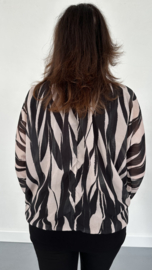 Blouse met boord bamboo zwart