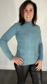 Gebreide coltrui met kabel zeegroen SALE