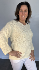 Gebreide trui Logan botergeel/ beige