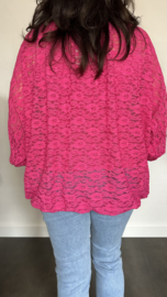 Kanten top Sharon met elastiek fuchsia