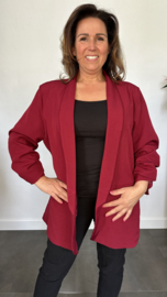 Blazer Marjan met gesmokte mouw bordeaux