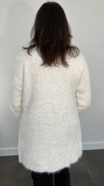 Fluffy vest met knoopsluiting ecru