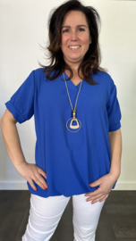 Top Maya korte mouw +SIZE kobalt