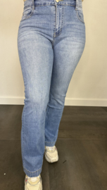 G-smack stretch jeans FLARE met glitter