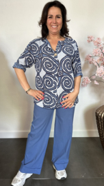 Highwaist WIDE LEG jogger Jeans blauw